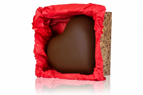 "Big Heart" in a box, dark chocolate