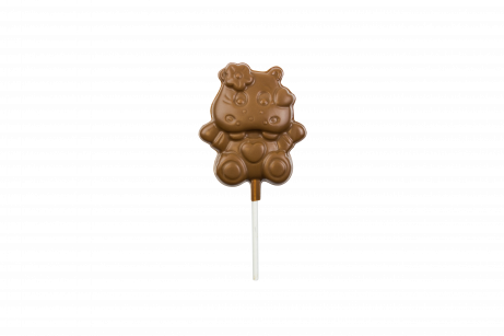 Hippo lollipop, milk chocolate