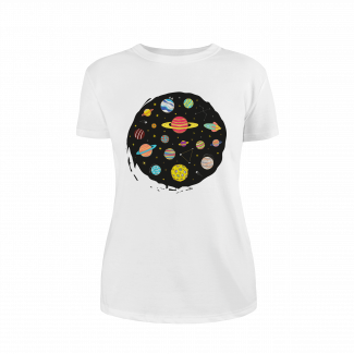 White women’s T-Shirt "Space", L
