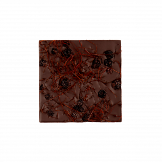 Dark chocolate with chili pepper and blackcurrant