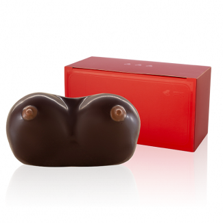 Груди з чорного шоколаду у коробочці