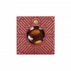Dark chocolate with almond, cranberry and coconut