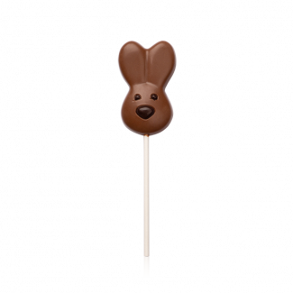 Шоколадна фігурка "Зайчик на паличці" з молочного шоколаду