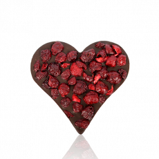 Dark Chocolate Figurine “Heart Postcard with Cherry”
