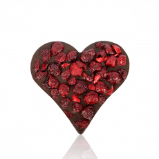 Фігурка "Серце-листівка з вишнею" з чорного шоколаду