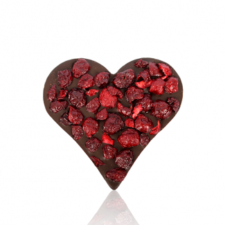 Фігурка "Серце-листівка з вишнею" з чорного шоколаду