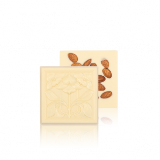 Шоколадні тафлі білі з мигдалем, 84г