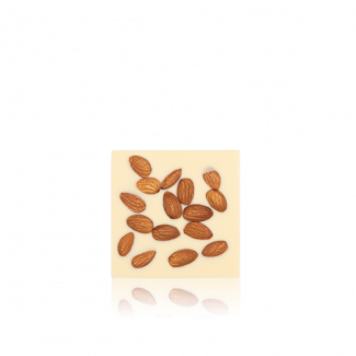Шоколадні тафлі білі з мигдалем, 84г