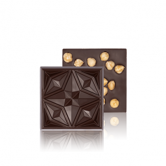 Шоколадні тафлі чорні з лісовим горіхом, 84г